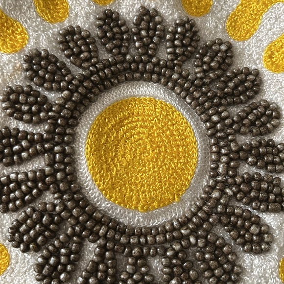 Happy Chic by Jonathan Adler Yellow, Beaded Pillow Approx 17”x17”, polyfill - Picture 15 of 15